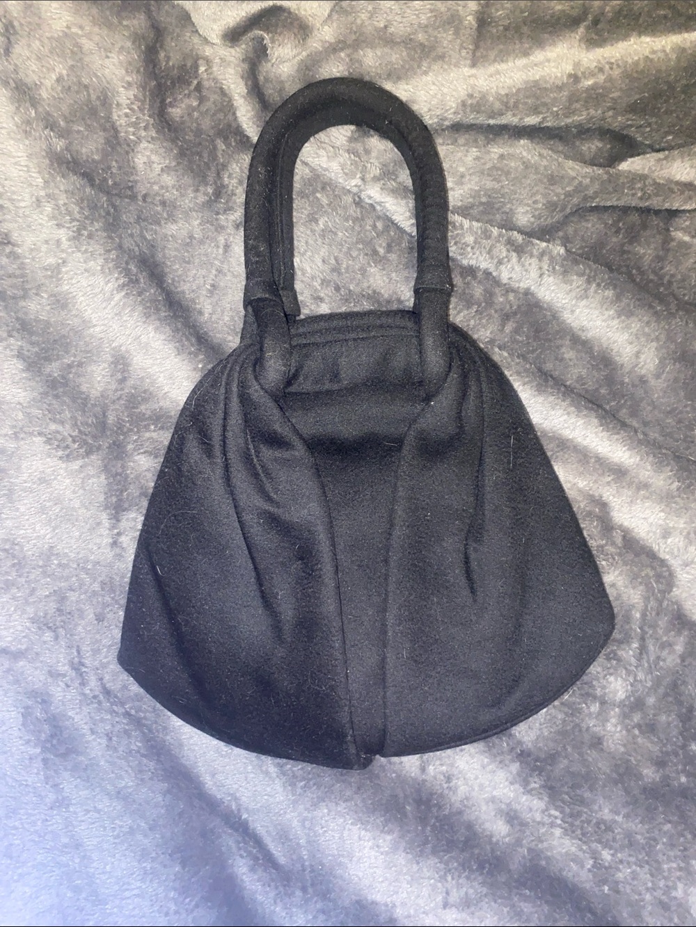 Vintage Prestige Elegant Black Mini Top-Handle Bag